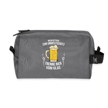 Bier vom Glas trennen Umweltschutz / Bier Spruch - Recycelte Kulturtasche - Anthrazit - Vorne