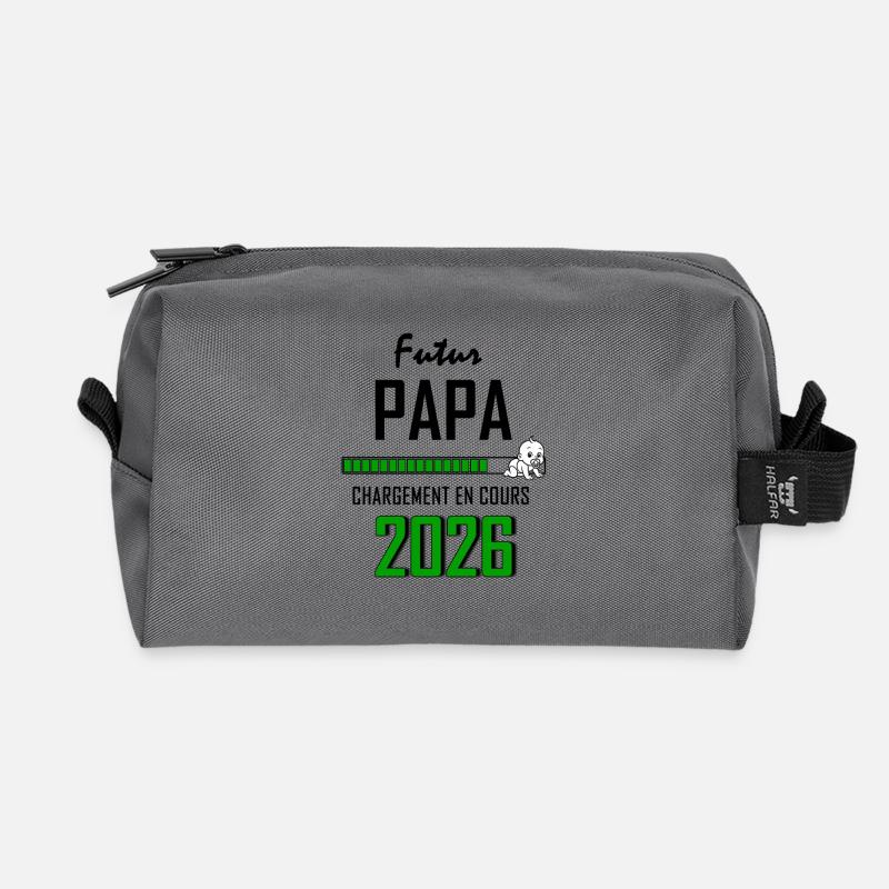 Futur PAPA Countdown 2026 Vert Bébé - Trousse de toilette en tissu recyclé - anthracite