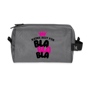 No time for blah blah - Recycled Toiletry Zip Bag - anthracite - Front
