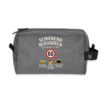 Schonend Behandeln Der Oldtimer Ist Jetzt 60 - Recycelte Kulturtasche - Anthrazit - Vorne