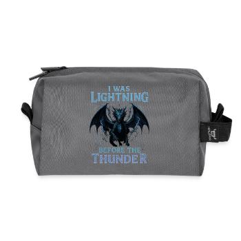 J’étais l’éclair devant le dragon du tonnerre - Trousse de toilette en tissu recyclé - anthracite - Devant