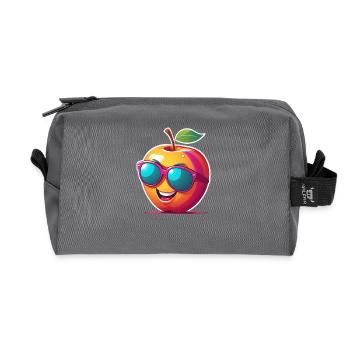 Apfel mit Sonnenbrille - Recycelte Kulturtasche - Anthrazit - Vorne