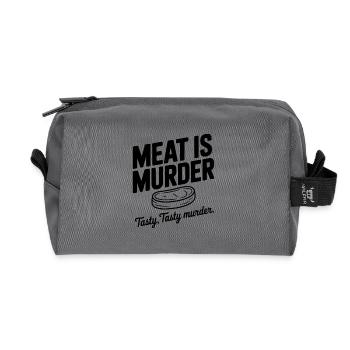 Meat is Murder Tasty Tasty Murder - Recycled Toiletry Zip Bag - anthracite - Front