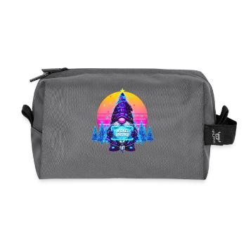 WOKE IS BROKE - Gnome de Noël Synthwave Gnome - Trousse de toilette en tissu recyclé - anthracite - Devant