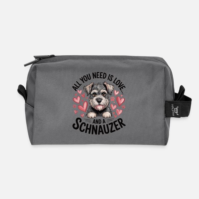 Niedlicher Schnauzer Hund  - Recycelte Kulturtasche - Anthrazit