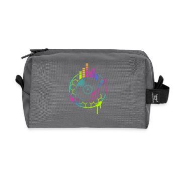 Musique Vinyle Platine DJ Equalizer Retro - Trousse de toilette en tissu recyclé - anthracite - Devant