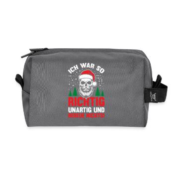 Weihnachtsmann Weihnachtszeit Unartig Weihnachts - Recycelte Kulturtasche - Anthrazit - Vorne