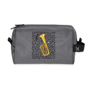 Cor ténor Notes musicales Cor Corniste Musicien cuivre - Trousse de toilette en tissu recyclé - anthracite - Devant