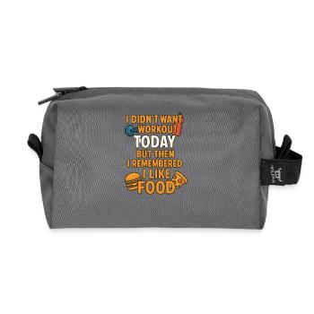 Graphique humoristique de fitness foodie - Trousse de toilette en tissu recyclé - anthracite - Devant