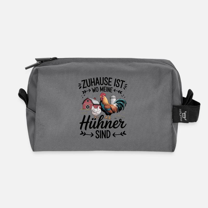  Zuhause Ist Wo Meine Hühner Sind Charmanter - Recycelte Kulturtasche - Anthrazit