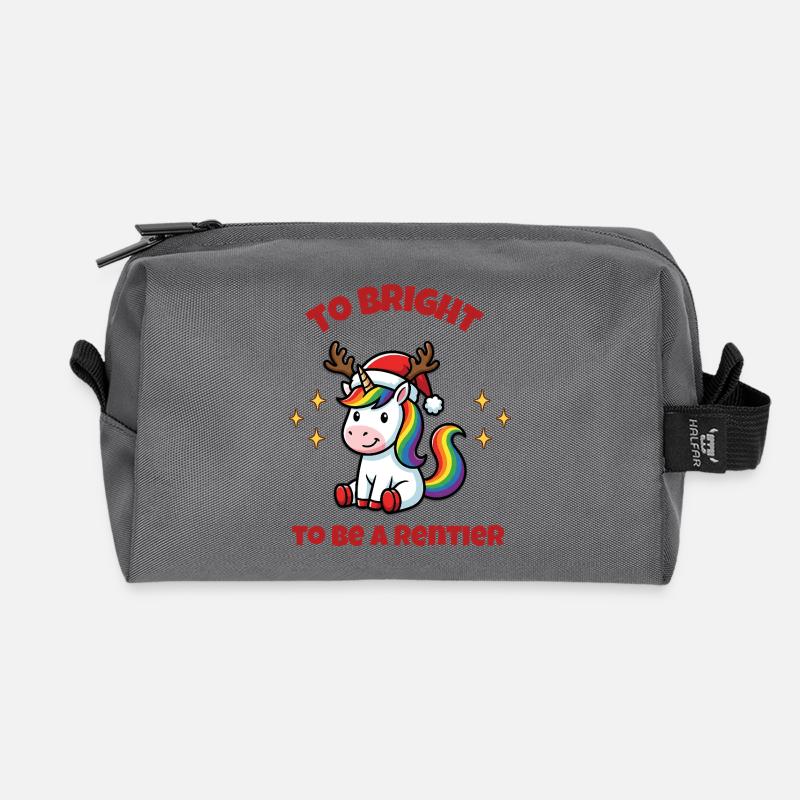 Fabulous Rainbow Christmas Unicorn - Recycelte Kulturtasche - Anthrazit