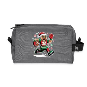Flocon de neige drôle de football en pain d’épices - Trousse de toilette en tissu recyclé - anthracite - Devant