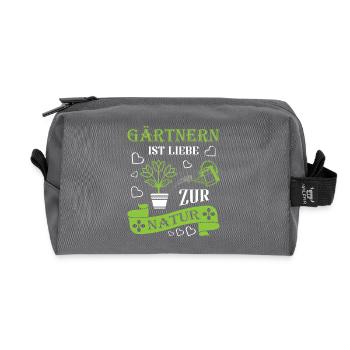 Garden Gardening Hobby Gardener Allotment Garden Funny - Recycled Toiletry Zip Bag - anthracite - Front