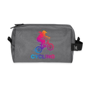 Gradient Cyclist Silhouette - Recycelte Kulturtasche - Anthrazit - Vorne