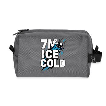 Handball 7 meters, I c e Cold, strong nerves - Recycled Toiletry Zip Bag - anthracite - Front