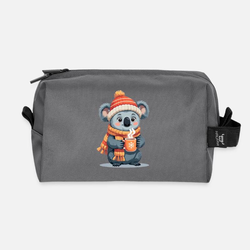 Winterkoala Kuscheltee Becher - Recycelte Kulturtasche - Anthrazit
