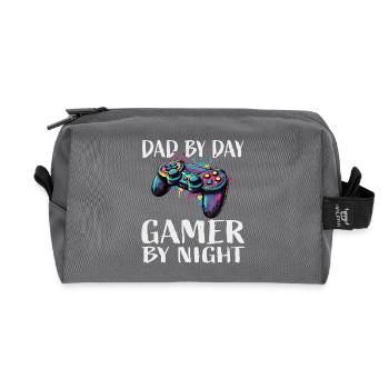 Papa le jour, joueur de nuit Art de manette - Trousse de toilette en tissu recyclé - anthracite - Devant