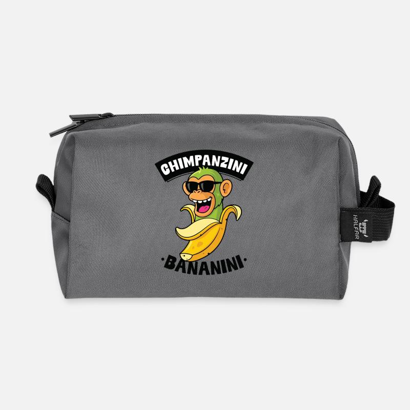 Chimpanzini Bananini - Recycled Toiletry Zip Bag - anthracite