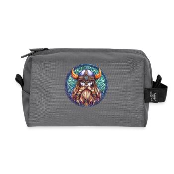 Cercle rond du guerrier viking - Trousse de toilette en tissu recyclé - anthracite - Devant