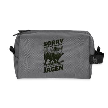 Hab nicht zugehört war in Gedanken beim Jagen - Recycelte Kulturtasche - Anthrazit - Vorne