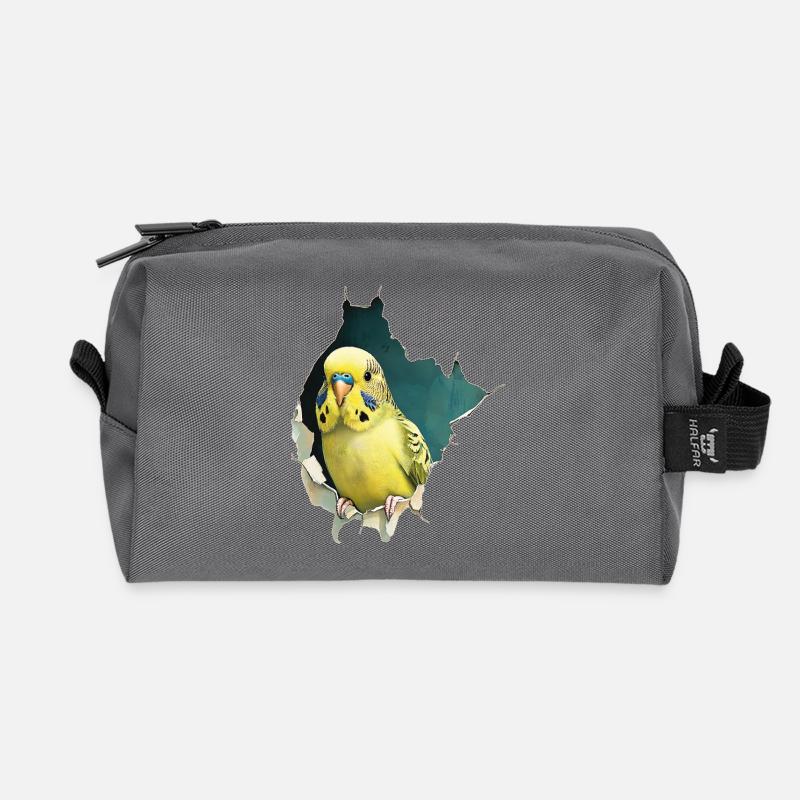 Wellensittich - Recycelte Kulturtasche - Anthrazit