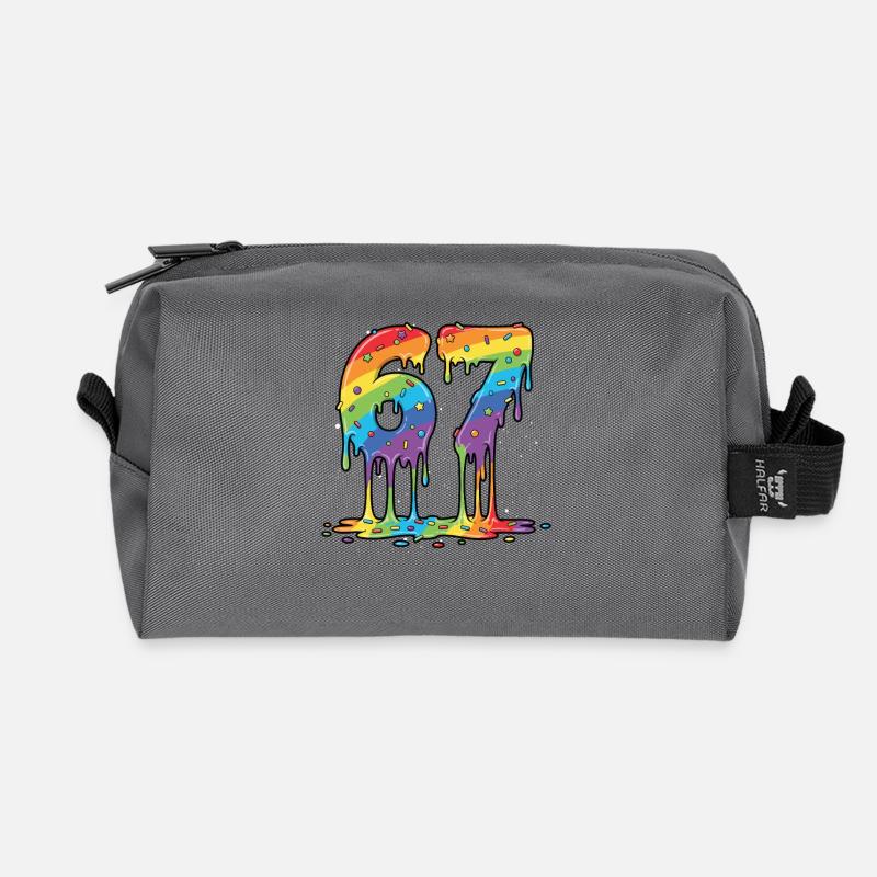 Rainbow 67 Meme-Feier - Recycelte Kulturtasche - Anthrazit