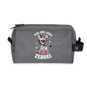 Zebra Spruch Lustiges Zebra Geschenk - Recycelte Kulturtasche - Anthrazit - Vorne