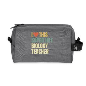 I Love This Super Hot Biology Teacher Retro - Recycled Toiletry Zip Bag - anthracite - Front