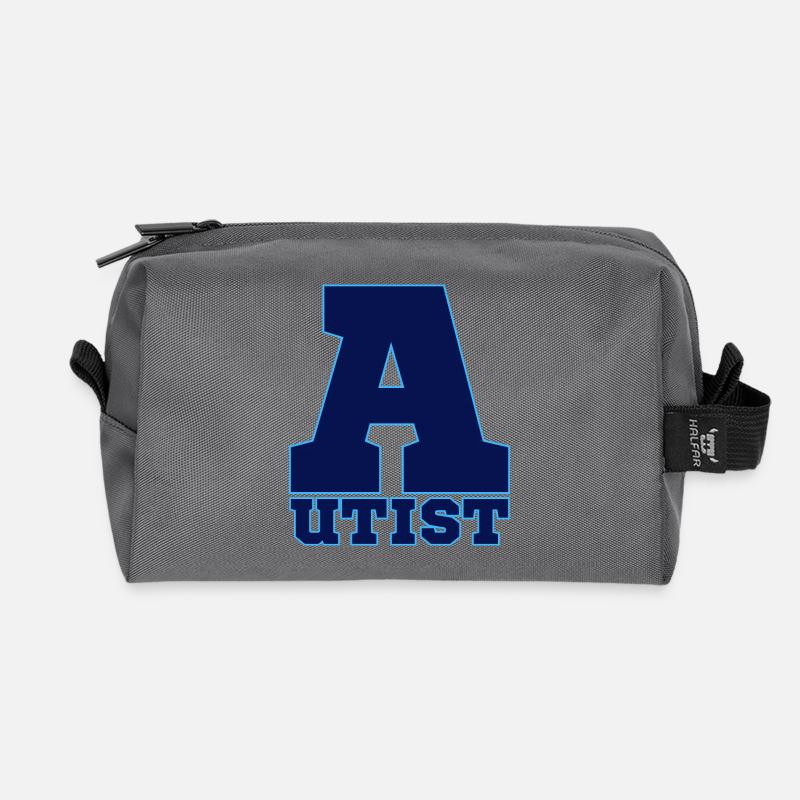 autistic - Recycled Toiletry Zip Bag - anthracite