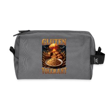Gluten Glutenunverträglichkeit Witz Geschenk - Recycelte Kulturtasche - Anthrazit - Vorne