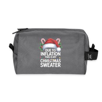 Inflation Christmas Sweater Pun - Recycled Toiletry Zip Bag - anthracite - Front
