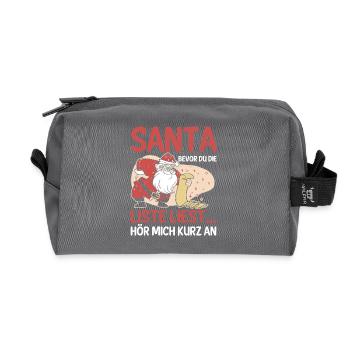 Weihnachtsmann Weihnachtszeit Unartig Weihnachts - Recycelte Kulturtasche - Anthrazit - Vorne