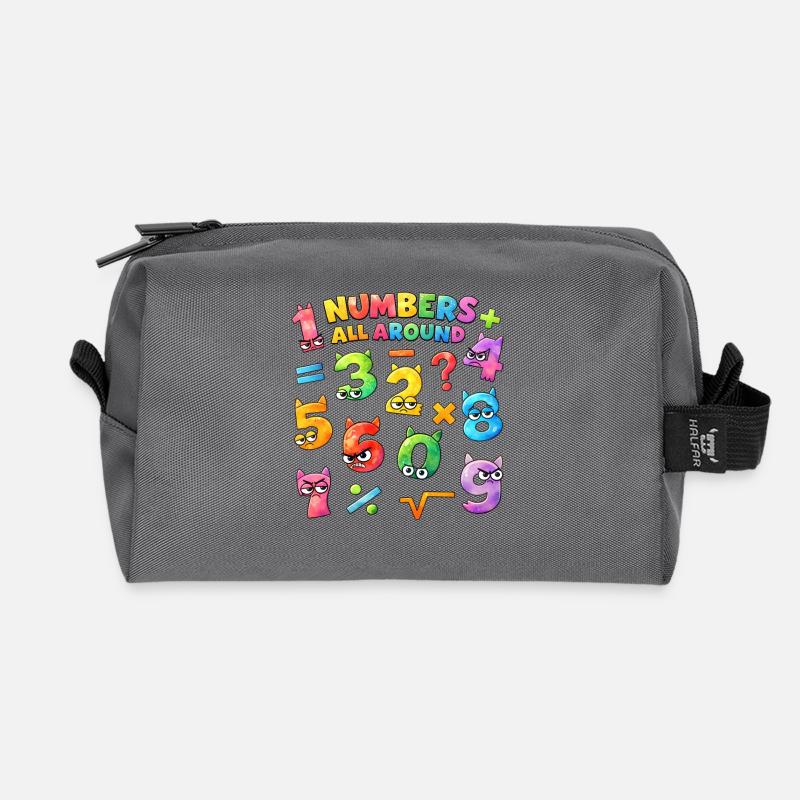 Rainbow Math Faces & Numbers - Recycelte Kulturtasche - Anthrazit