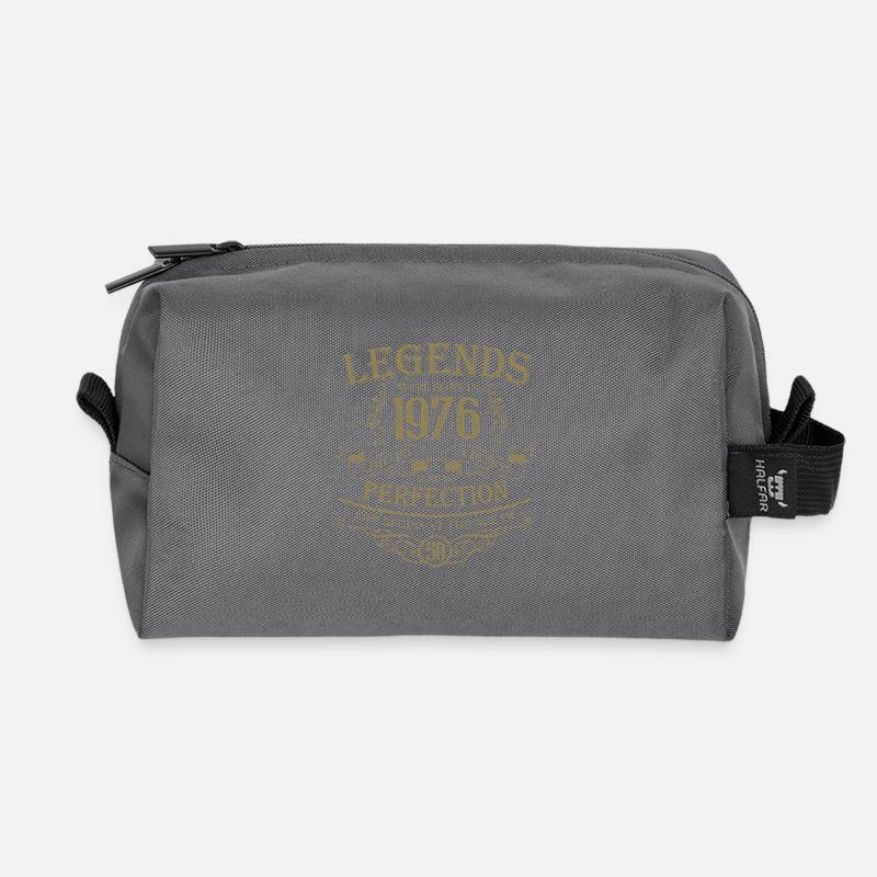 50 Geburtstag Legenden Vintage 1976 Perfektion  - Recycelte Kulturtasche - Anthrazit