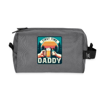 Erstes Mal Papa, Werdender Papa, Zukünftiger Vater - Recycelte Kulturtasche - Anthrazit - Vorne