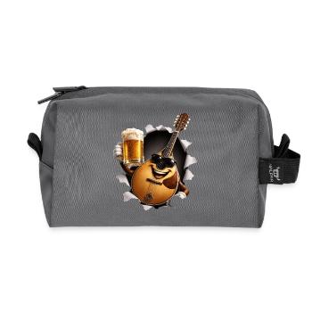Mandolin Beer Musical Instrument - Recycled Toiletry Zip Bag - anthracite - Front