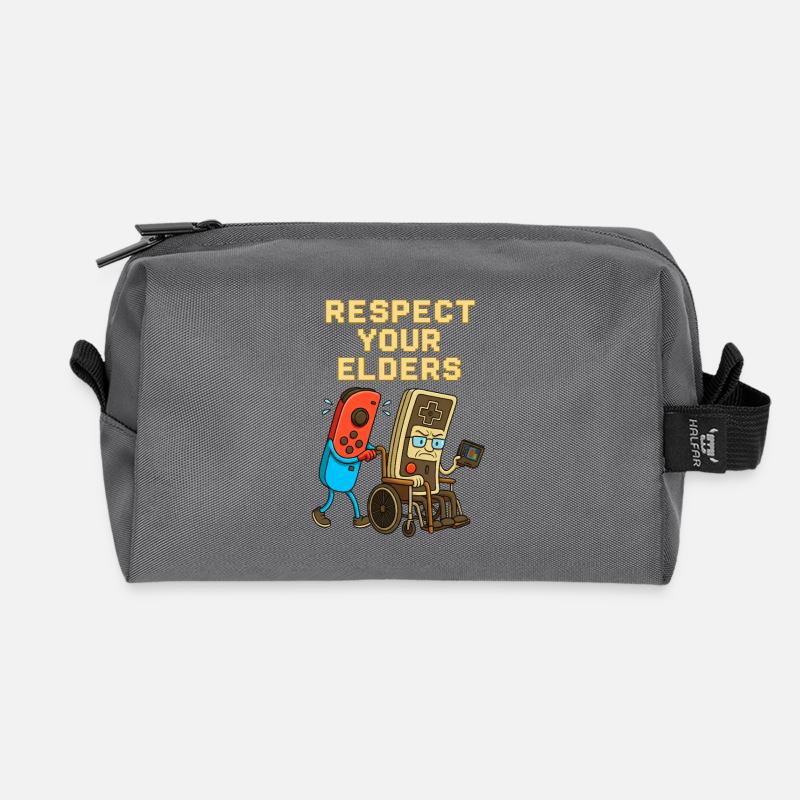Respect Your Elders Gaming Control Retro  - Recycelte Kulturtasche - Anthrazit