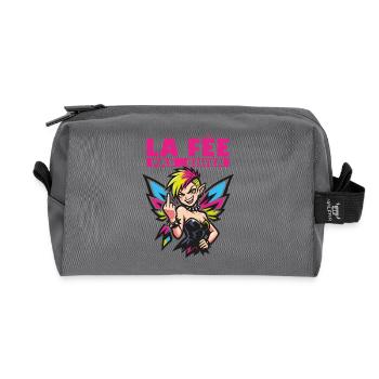 Die Fee, der alles egal ist – Madame Rebelle - Recycelte Kulturtasche - Anthrazit - Vorne