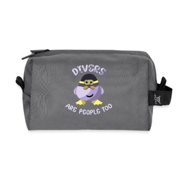 Diving Diver Snorkeling Recreational Diver - Recycled Toiletry Zip Bag - anthracite - Front