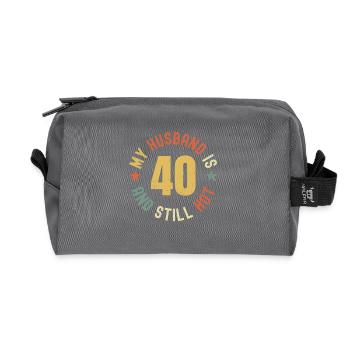 Mon mari a 40 ans et il est toujours très sexy rétro - Trousse de toilette en tissu recyclé - anthracite - Devant