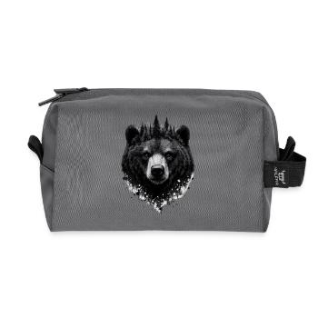 Forêt Mystique Ours Nature Animal de Pouvoir - Trousse de toilette en tissu recyclé - anthracite - Devant