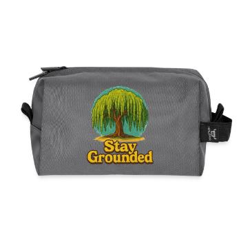 Stay Grounded Willow Tree - Recycled Toiletry Zip Bag - anthracite - Front