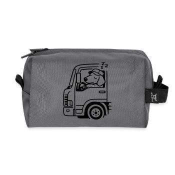 lkw kraftfahrer fernfahrer hund schlafen - Recycelte Kulturtasche - Anthrazit - Vorne