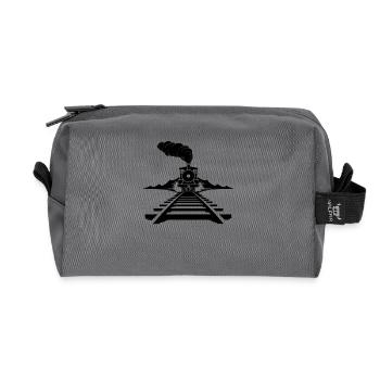 Croquis ferroviaire - Trousse de toilette en tissu recyclé - anthracite - Devant