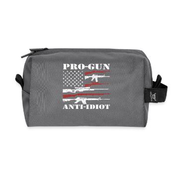 Pro-Waffen, Anti-Idiot - Recycelte Kulturtasche - Anthrazit - Vorne