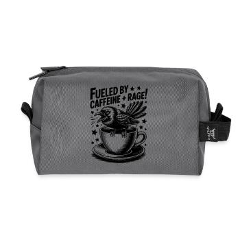 Dictons du café Caféine Cadeau drôle de café - Trousse de toilette en tissu recyclé - anthracite - Devant