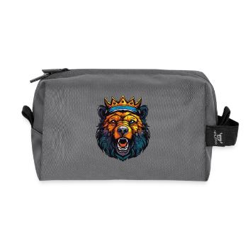 Roi Couronne de l’Ours Royal - Trousse de toilette en tissu recyclé - anthracite - Devant