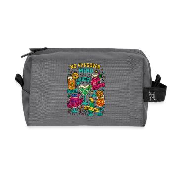 No Hangover Menu, Mocktail Card - Recycled Toiletry Zip Bag - anthracite - Front