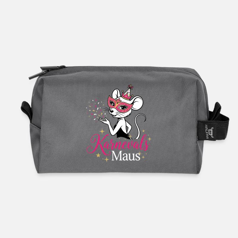 Karnevals Maus - Kölsche Mädche , Tierkostüm  - Recycelte Kulturtasche - Anthrazit