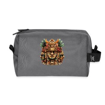 Masque totem aztèque - Trousse de toilette en tissu recyclé - anthracite - Devant